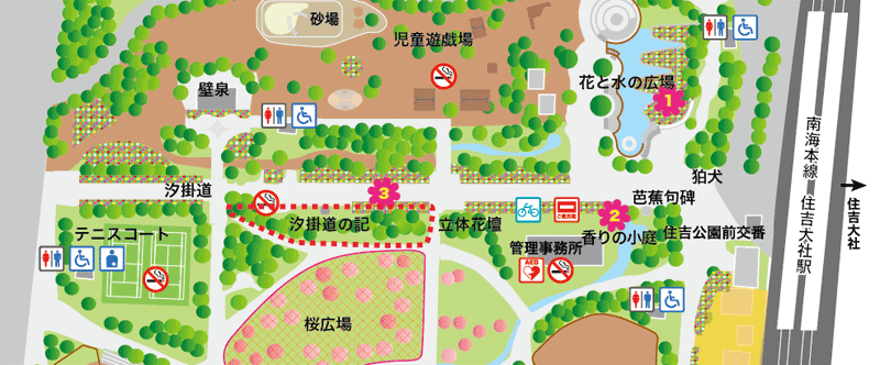 花野の小道：汐掛道周辺のマップ