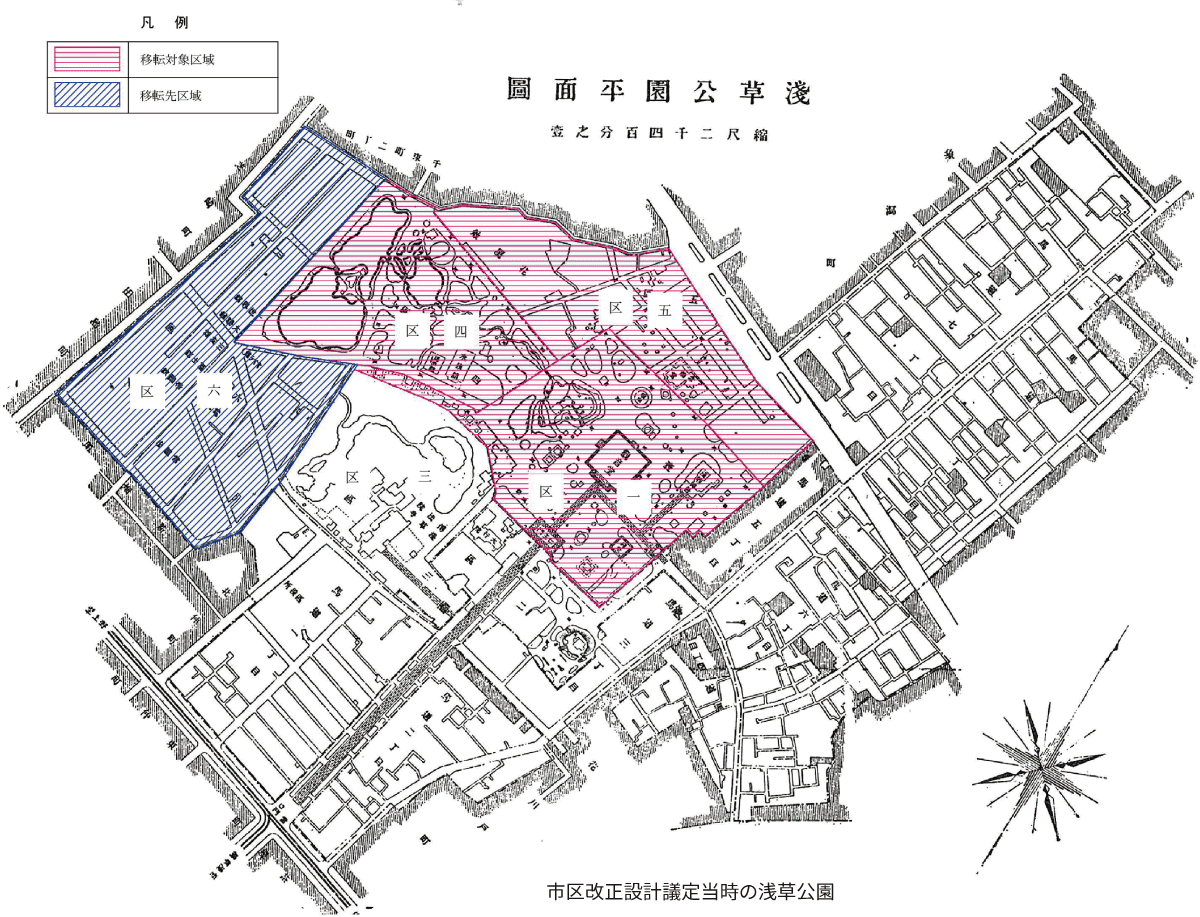 市区改正設計議定当時の浅草公園