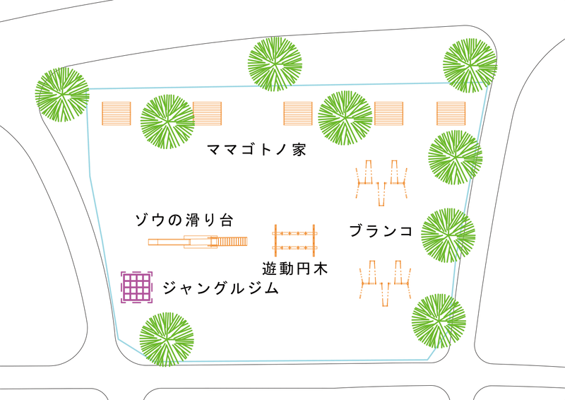 図②住吉公園の様子を筆者が作成した図面